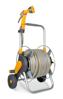 Chariot métal équipé avec tuyau d'arrosage Hozelock ø12,5 mm L.40 m