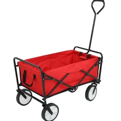 Chariot pliable de plage avec Roues en Plastique et charge maximale de 110 kg en Rouge