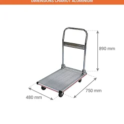 Chariot pliable en aluminium - charge max 150kg - NP150