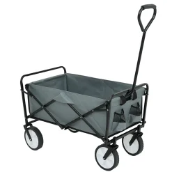 Chariot pliable pour plage avec Roues en Plastique et capacité de charge maximale de 110 kg en Gris