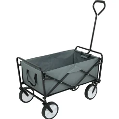Chariot pliable pour plage avec Roues en Plastique et capacité de charge maximale de 110 kg en Gris