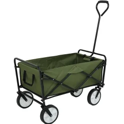 Chariot pliant de plage avec Roues en Plastique et capacité de charge maximale de 110 kg en Vert
