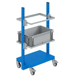 Chariot porte bac - 2 plateaux 635x450mm - Charge max 200kg - Compatible bac Europe - W020050020/P