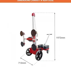 Chariot porte vitres à ventouse - Charge max 250kg - 718100