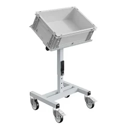 Chariot porte-bac inclinable et réglable - Plateau 610x140mm - Gris clair - Bac Europe - W020020011-GC
