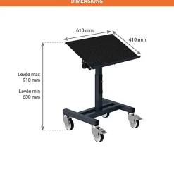 Chariot porte-bac inclinable - Plateau 610x140mm - Gris anthracite - Bac Europe - W020020011-GA