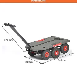 Chariot tout terrain sans ridelle - Roues increvables - Charge max 250kg - M-SUPERHOND-CT