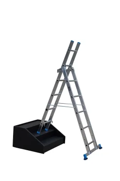 Échelle d'escalier multiposition à plateforme 2 x marches - 3,3 m