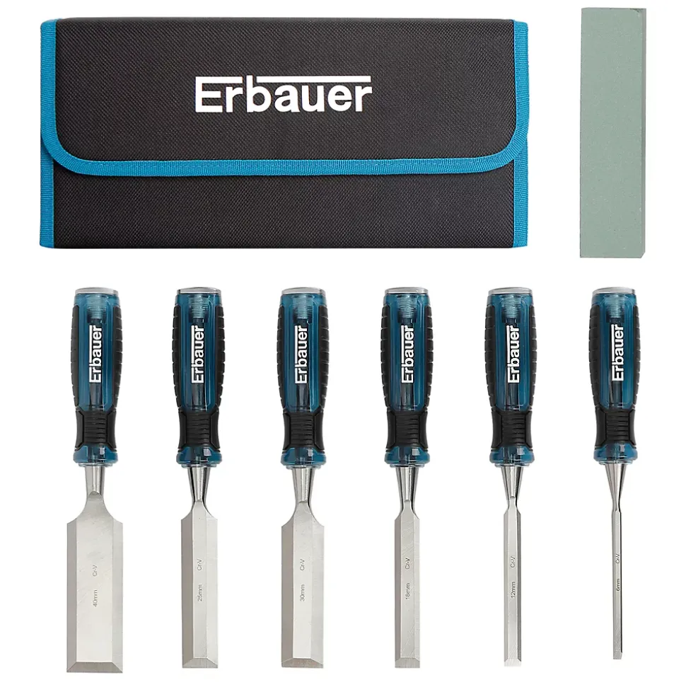 Ciseau à bois Erbauer, 7 pièces ( 6, 12, 18, 25, 30, 40 mm)