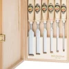 Ciseaux à bois biseautés 6 pièces coffret bois Kirschen