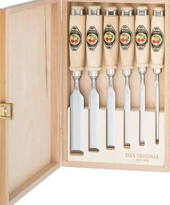 Ciseaux à bois biseautés 6 pièces coffret bois Kirschen