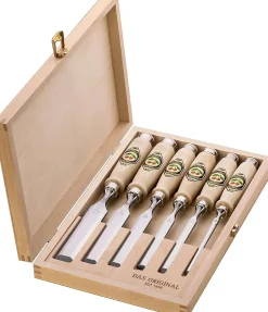 Ciseaux à bois biseautés 6 pièces coffret bois Kirschen