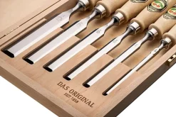 Ciseaux à bois biseautés 6 pièces coffret bois Kirschen