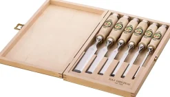 Ciseaux à bois biseautés 6 pièces coffret bois Kirschen