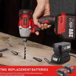 Clé à chocs Brushless+ Perceuse a Percussion+Meuleuse D'angle Brushless 3 outils 20V 2xBatteries 3Ah
