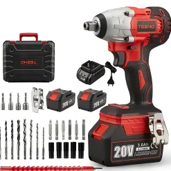 Clé à chocs sans balais, 20V, 320Nm, 2 X 3.0Ah batteries , 25 accessoires