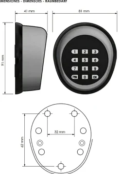 Clavier de commande sans fil 433 MHZ PROTECO RT37 PRT37A Automatisation automatique