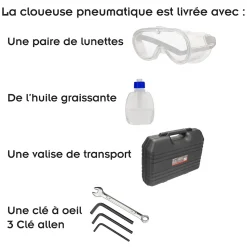 Cloueuse pneumatique professionnelle pour clous 50-90 mm en bande à 34 degrés