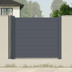 Clôture aluminium anthracite 188,6x166 cm X-Metal avec poteaux