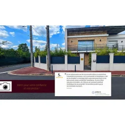 Clôture aluminium panneau plein (Blanc brillant - Longueur 1.911 x Hauteur 0.515 m - 3 lames)