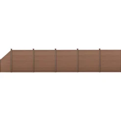 Clôture Brise Vue Bois Composite Quadratique et Oblique Marron 183 x 973 cm neu.holz