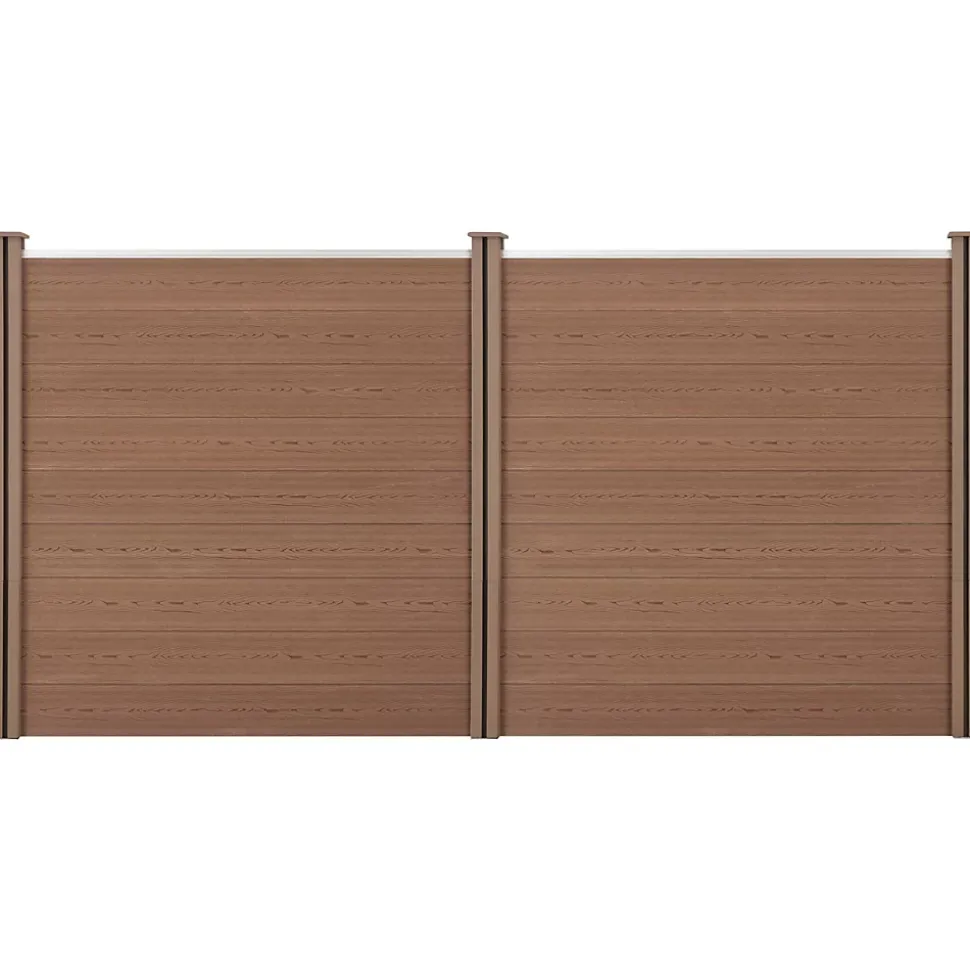 Clôture Brise Vue Getafe Bois Composite Marron 183 x 357 cm NEU.HOLZ