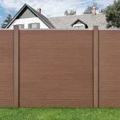 Clôture Brise Vue Getafe Bois Composite Marron 183 x 357 cm NEU.HOLZ