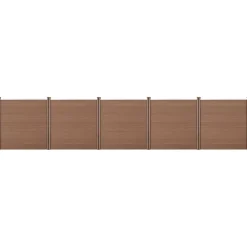 Clôture Brise Vue Getafe Bois Composite Marron 183 x 879 cm NEU.HOLZ