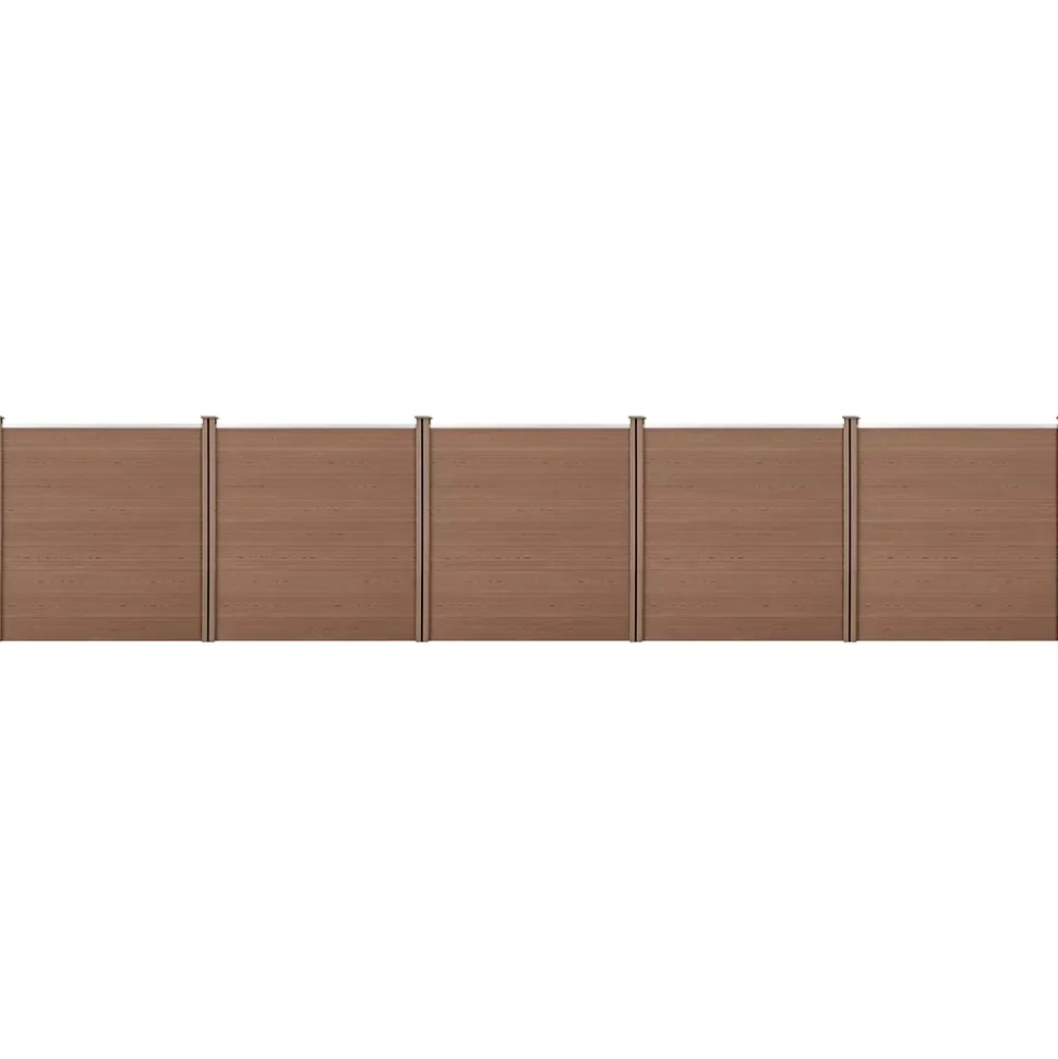 Clôture Brise Vue Getafe Bois Composite Marron 183 x 879 cm NEU.HOLZ