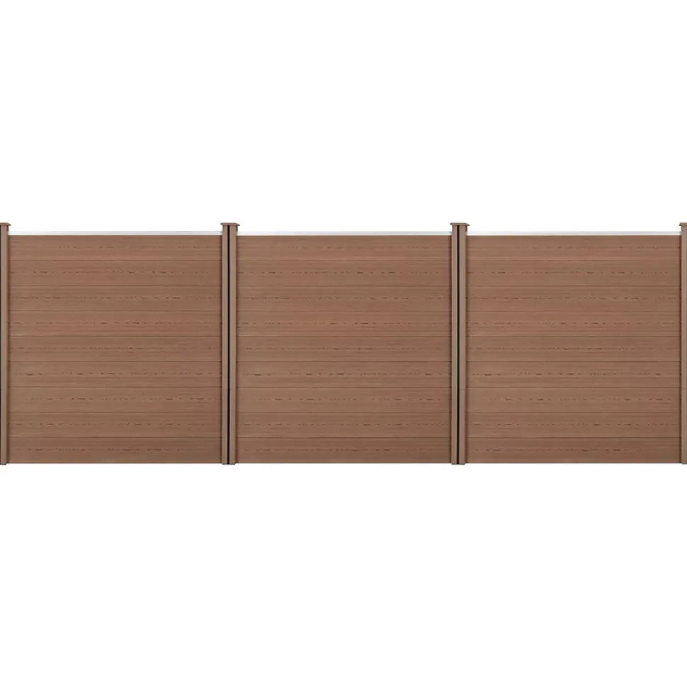 Clôture Brise Vue Getafe Bois Composite Marron 183 x 531 cm NEU.HOLZ