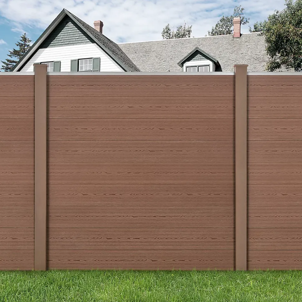 Clôture Brise Vue Getafe Bois Composite Marron 183 x 531 cm NEU.HOLZ