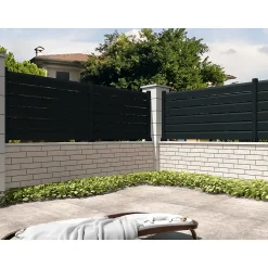 Clôture Brise vue Gris anthracite L 1911 x H 478 mm 3 lames