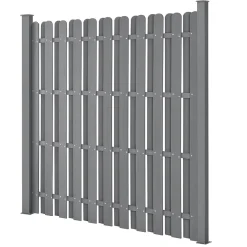 Clôture de Jardin Bois Composite WPC Gris 185 x 193 cm neu.holz