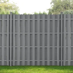 Clôture de Jardin Bois Composite WPC Gris 185 x 193 cm neu.holz