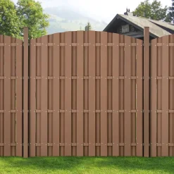Clôture en Plein Cintre WPC Marron 185 x 193 cm neu.holz