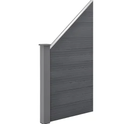 Clôture Inclinée Bois Composite WPC Segovia Gris 180 x 96 cm neu.holz