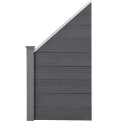 Clôture Inclinée Bois Composite WPC Segovia Gris 180 x 96 cm neu.holz