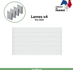 Clôture Jardimat Chalon blanc L.174,2 cm, 4 lames