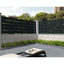 Clôture panneau ajouré Gris anthracite L 1911 x H 1090 mm 6 lames