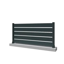 Clôture panneau ajouré Gris anthracite L 1911 x H 1090 mm 6 lames
