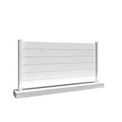 Clôture ranch panneau plein 7 lames L 1911 x H 1115 mm (Blanc RAL9010)