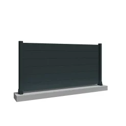 Clôture ranch panneau plein 7 lames L 1911 x H 1115 mm (Gris anthracite RAL7016)