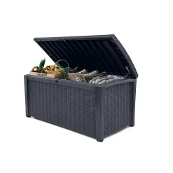 Coffre de jardin BORNEO en résine - KETER - gris - 416 litres
