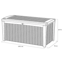Coffre de jardin BORNEO en résine - KETER - gris - 416 litres
