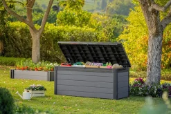 Coffre de jardin cortina en résine coloris gris anthracite - 570L - KETER