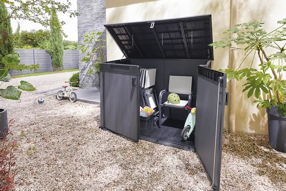 Coffre de jardin Cortina mega en résine coloris gris anthracite - 2020L - KETER