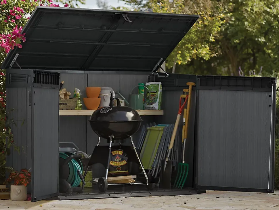 Coffre de jardin Cortina mega en résine coloris gris anthracite - 2020L - KETER