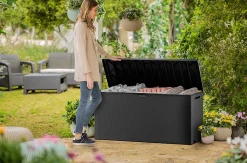 Coffre de jardin Emily 270L Keter coloris marron L.118 x P.45 x H.57 cm
