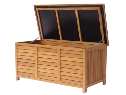 Coffre de jardin en bois "Macao" 130 x 64 x 60 cm Marron