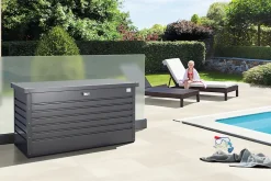 Coffre de jardin métal Biohort T160HIGH gris foncé 830L